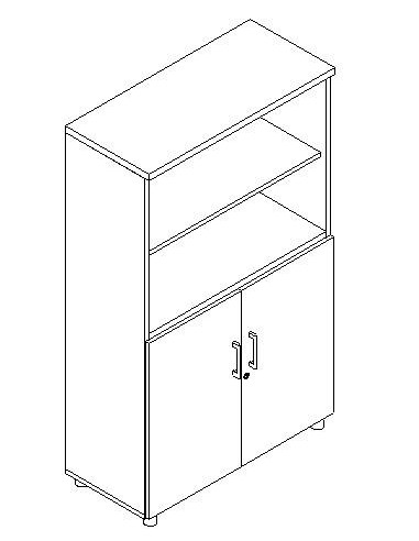 ARMARIO MEDIO C/PUERTAS BAJAS 92,5x42x144 +3 ESTANTE MELAMINA
