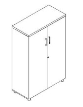 ARMARIO MEDIO CON PUERTAS 92,5x42x144 +3 ESTANTE MELAMINA