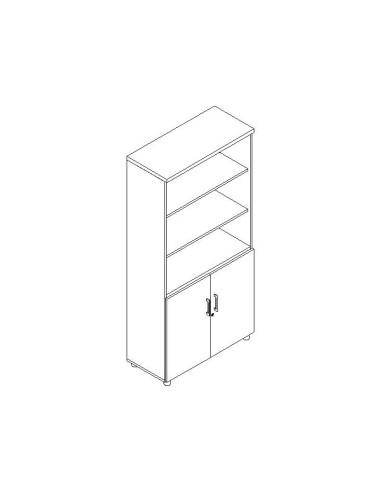 ARMARIO ALTO C/PUERTAS BAJAS 92,5x42x192 + 4 ESTANTE MELAMINA