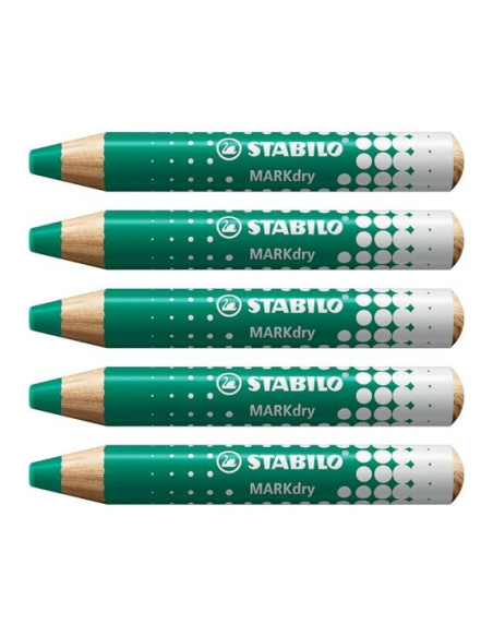 LAPIZ MARCADOR SECO STABILO MARKDRY PIZARRA BL.COLOR VE. CAJA 5 UD.
