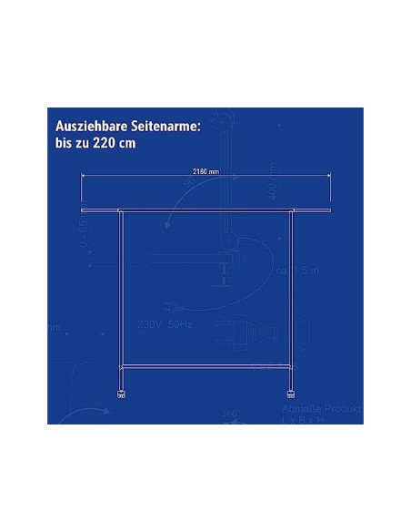 PERCHERO MAUL LIMBO CABALLETE EXTENSIBLE RUEDAS NG.1270X505X1570MM