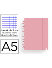 CUADERNO CARCHIVO INGENIOX FOAM A5 80H ROSA PASTEL