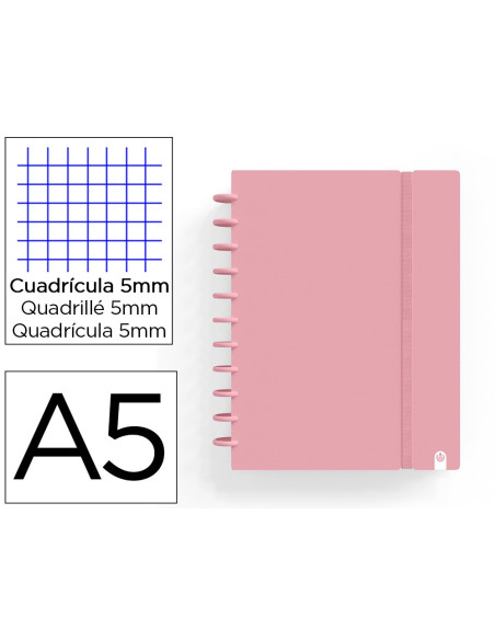 CUADERNO CARCHIVO INGENIOX FOAM A5 80H ROSA PASTEL