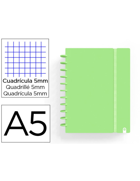 CUADERNO CARCHIVO INGENIOX FOAM A5 80H VE. PASTEL