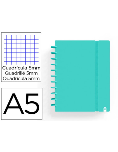 CUADERNO CARCHIVO INGENIOX FOAM A5 80H MENTA PASTEL
