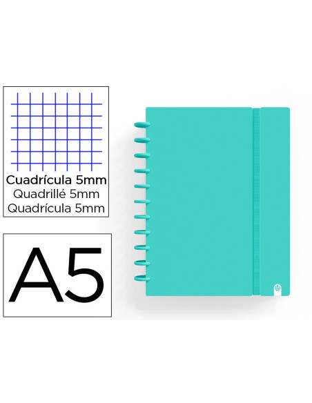 CUADERNO CARCHIVO INGENIOX FOAM A5 80H MENTA PASTEL
