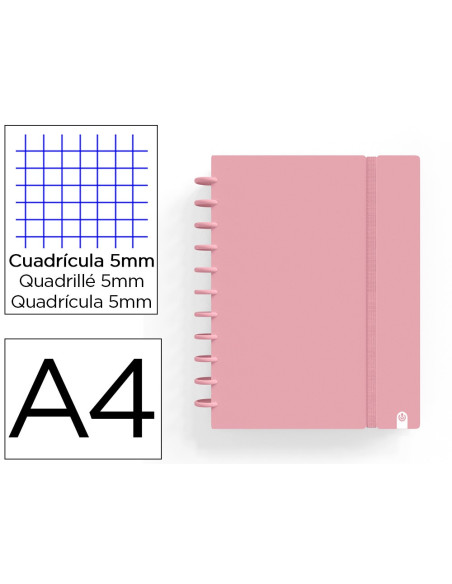 CUADERNO CARCHIVO INGENIOX FOAM A4 80H ROSA PASTEL