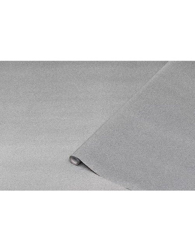 ROLLO ADH.D-C-FIX GRIS METAL BRILLO ANCHO 45 CM LARGO 1,5MT.
