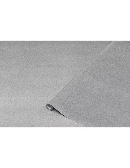 ROLLO ADH.D-C-FIX GRIS METAL BRILLO ANCHO 45 CM LARGO 1,5MT.