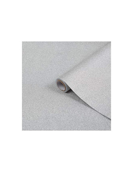 ROLLO ADH.D-C-FIX PLATA METAL BRILLO ANCHO 45 CM LARGO 1,5MT.