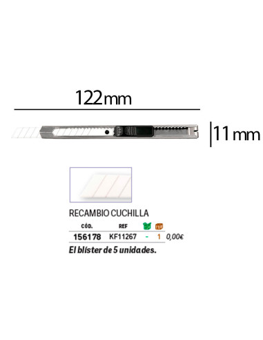 CUTER Q-CON. METALICO ESTRECHO CUCHILLA CERAMICA 9MM XD-C18 CLIP