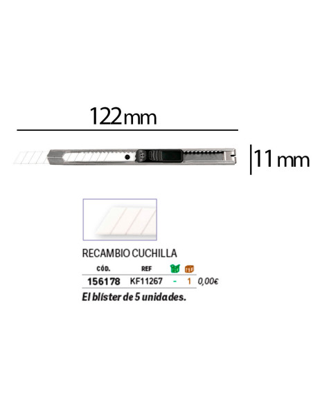CUTER Q-CON. METALICO ESTRECHO CUCHILLA CERAMICA 9MM XD-C18 CLIP