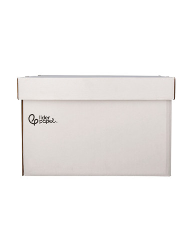 CONTENEDOR LIDERPAPEL CARTON AUTO 4 CAJAS 430X383X265MM BLANCO