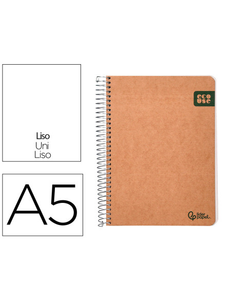 CUADERNO ESP. A5 ECOUSE T.CART KRAFT CONTRACOL 120H RECIC  80GR.LISO
