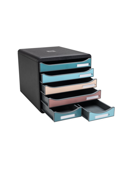 FICHERO CAJONES EXACOMPTA SKANDI A4+ PP. RECICLADO 6 CAJONES SURT.
