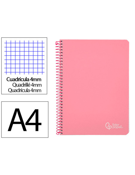 CUADERNO ESP. WITTY FL. T.DURA 4MM 80H. 75GR. 4MM  ROSA *09798