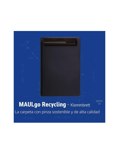 PORTANOTAS MAUL GO A4 PLAST.RECICLADO PINZA NG.