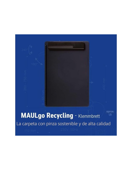PORTANOTAS MAUL GO A4 PLAST.RECICLADO PINZA NG.