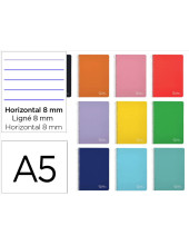 CUADERNO ESP. WITTY A5 T.DURA HORIZONTAL 80H. 75GR. COL.SURT.*08404