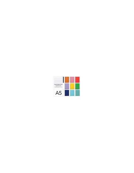 CUADERNO ESP. WITTY A5 T.DURA HORIZONTAL 80H. 75GR. COL.SURT.*08404