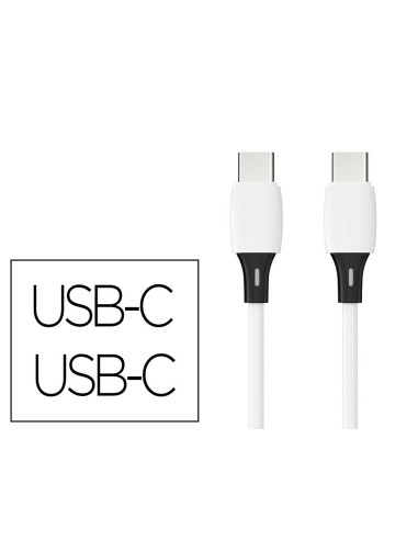 CABLE USB-C A USB-C Q-CONNECT PVC LONGITUD 2M BLANCO