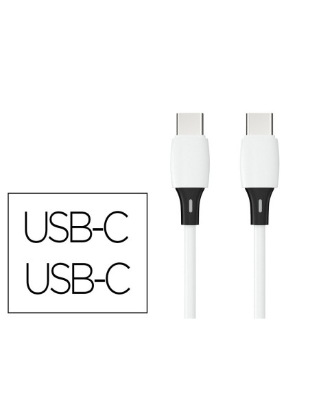 CABLE USB-C A USB-C Q-CONNECT PVC LONGITUD 2M BLANCO