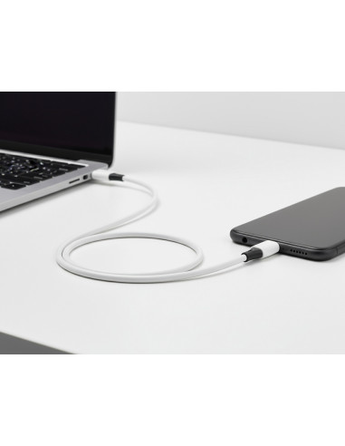 CABLE USB-C A USB-C Q-CONNECT PVC LONGITUD 2M BLANCO