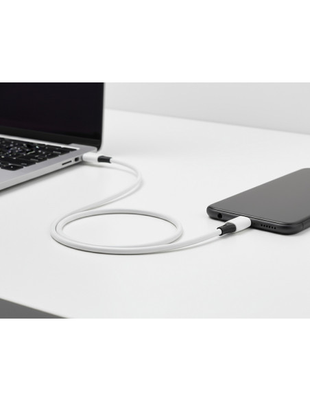 CABLE USB-C A USB-C Q-CONNECT PVC LONGITUD 2M BLANCO