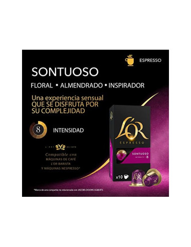 CAFE LOR ESPRESSO SONTUOSO FUERZA 8 CAJA 10 CAPSULAS