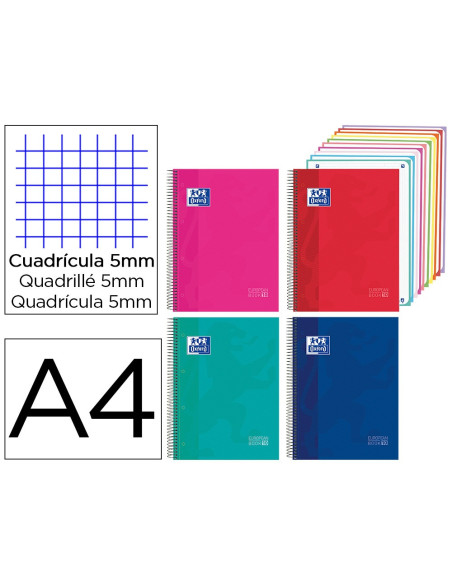 CUADERNO ESP.OXFORD EUROPEANBOOK 10 T.EXTRA.A4 200H. 5MM