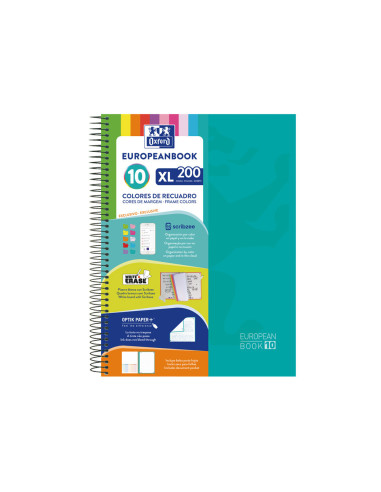 CUADERNO ESP.OXFORD EUROPEANBOOK 10 T.EXTRA.A4 200H. 5MM
