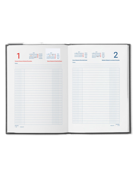 DIETARIO  2027 A5 150X215MM DIA PAGINA BILINGUE NG.PAPEL 70 G FSC