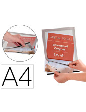 MARCO PORTA ANUNCIOS Q-CON MAGNETO A4 DORSO ADH.REM PL.PACK 2 KF22351