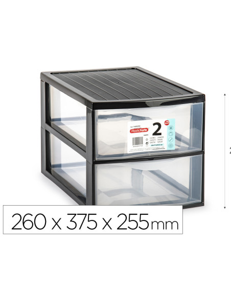 CAJONERA PLASTIFORTE EBRO 2 CAJONES NG.260X375X255MM