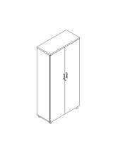 ARMARIO ALTO C/PUERTAS ENTERAS 92,5x42x192 + 4 ESTANTE MELAMINA