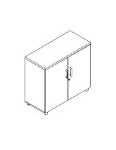 ARMARIO BAJO CON PUERTAS 92,5x42x85 +1 ESTANTE MELAMINA