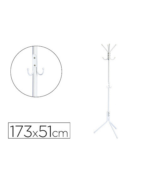 PERCHERO MET.Q-CON.BLANCO 8 COLGADORES 173X51 CM