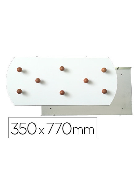 PERCHERO SIE PARED BL.8 COLGADORES MADERA HAYA 350X770 MM