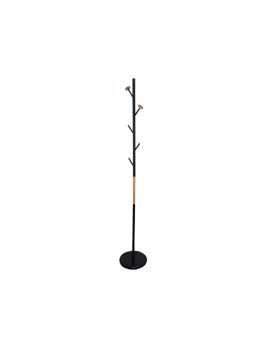 PERCHERO METALICO Q-CON.NG.DETALLES MADERA 5 COLGADORES 177X28,5 CM