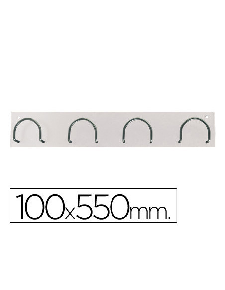 PERCHERO METALICO 611 BLANCO PARED 4 COLGADORES