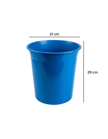 PAPELERA PLAST.Q-CON.AZ. OPACO 13LT.DIM. 275X285MM
