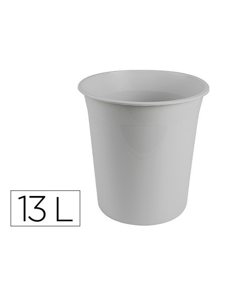 PAPELERA PLAST.Q-CON.GRIS OPACO 13LT.DIM. 275X285MM