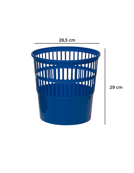 PAPELERA PLASTICO 119 AZUL MEDIDA 27.5X27.5 CM