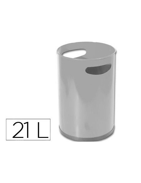 PAPELERA METALICA CON ASAS 101 GRIS -32X21 CM