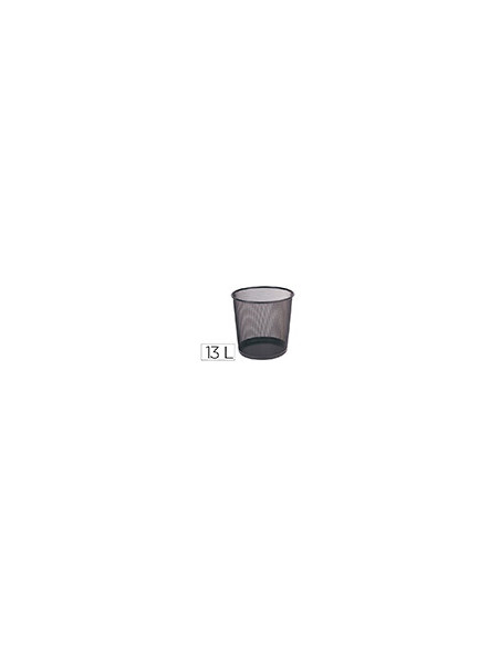 PAPELERA METALICA Q-CON.PR-N NEGRA REJILLA 265X285MM