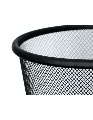 PAPELERA METALICA Q-CON.PR-N NEGRA REJILLA 265X285MM