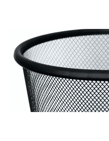 PAPELERA METALICA Q-CON.PR-N NEGRA REJILLA 265X285MM
