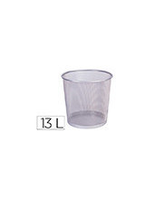 PAPELERA METALICA Q-CON.PR-P PLATA REJILLA 265X285MM 2