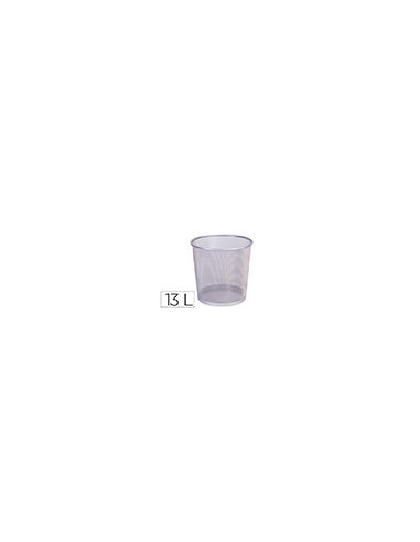 PAPELERA METALICA Q-CON.PR-P PLATA REJILLA 265X285MM