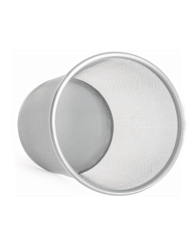 PAPELERA METALICA Q-CON.PR-P PLATA REJILLA 265X285MM